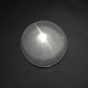 Quartz Œil de Chat Blanc naturelle Coupe roude, 6.61 ct, Transparent