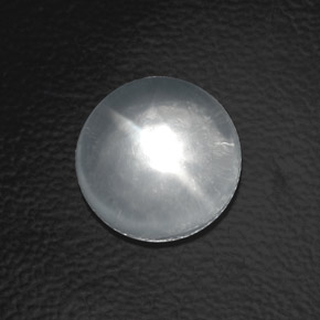 Quartz Œil de Chat Blanc naturelle Coupe roude, 8.86 ct, Transparent