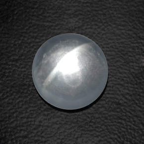Quartz Œil de Chat Blanc naturelle Coupe roude, 8.37 ct, Transparent