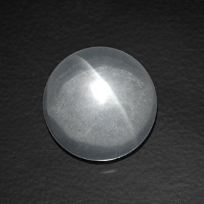Quartz Œil de Chat Blanc naturelle Coupe roude, 8.39 ct, Transparent