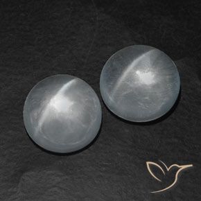 12.80ctw Naturel Blanc clair Quartz Œil de Chat, Tour, Transparent