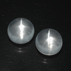 Achetez naturel ct blanc quartz cat's eye gems, coupe roude, en provenance inde chez gemselect. en stock, livraison internationale!