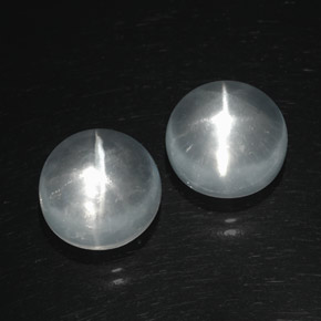 Achetez naturel ct blanc quartz cat's eye gems, coupe roude, en provenance inde chez gemselect. en stock, livraison internationale!