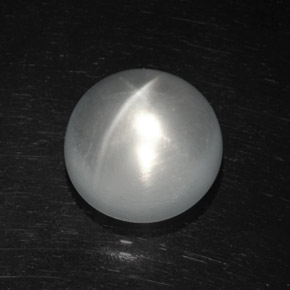 Quartz Œil de Chat Blanc naturelle Coupe roude, 8.59 ct, Transparent