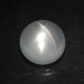Quartz Œil de Chat Blanc naturelle Coupe roude, 8.59 ct, Transparent