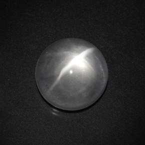 Quartz Œil de Chat Blanc naturelle Coupe roude, 7.67 ct, Transparent