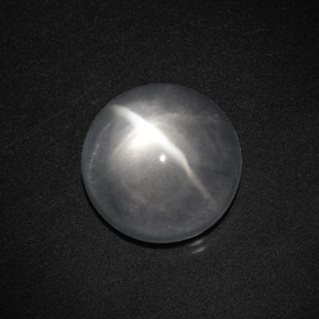 Quartz Œil de Chat Blanc naturelle Coupe roude, 7.67 ct, Transparent