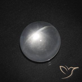 Quartz Œil de Chat Blanc clair naturelle Tour, 7.50 ct, Transparent