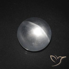Quartz Œil de Chat Blanc clair naturelle Tour, 7.59 ct, Transparent