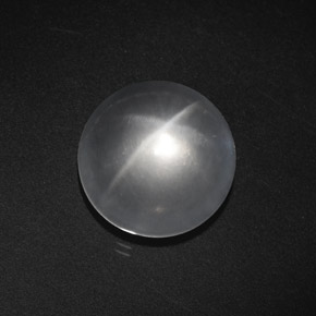 Quartz Œil de Chat Blanc naturelle Coupe roude, 7.43 ct, Transparent