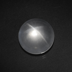 Quartz Œil de Chat Blanc naturelle Coupe roude, 7.43 ct, Transparent