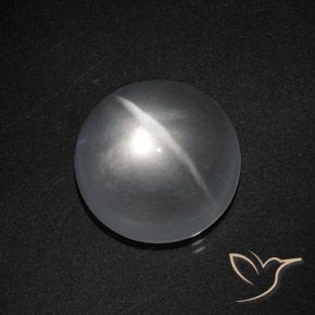 Quartz Œil de Chat Blanc clair naturelle Tour, 8.13 ct, Transparent