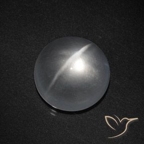 Quartz Œil de Chat Blanc clair naturelle Tour, 8.13 ct, Transparent