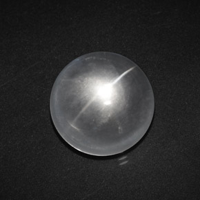 Quartz Œil de Chat Blanc clair naturelle Coupe roude, 8.87 ct, Transparent