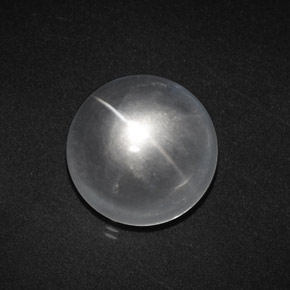 Quartz Œil de Chat Blanc clair naturelle Coupe roude, 8.87 ct, Transparent