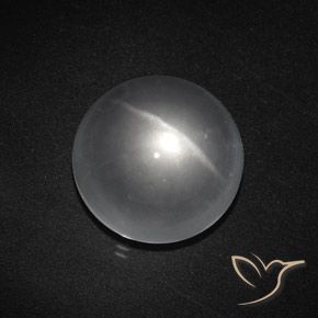 8.43ct Naturel Blanc clair Quartz Œil de Chat, Tour, Transparent