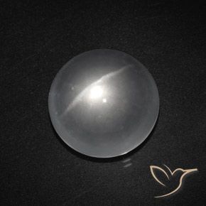 Quartz Œil de Chat Blanc clair naturelle Tour, 8.43 ct, Transparent