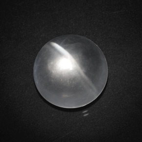 Quartz Œil de Chat Blanc clair naturelle Coupe roude, 8.56 ct, Transparent
