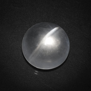 Quartz Œil de Chat Blanc clair naturelle Coupe roude, 8.56 ct, Transparent