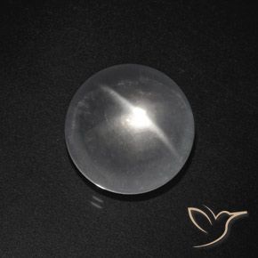 8.50ct Naturel Blanc clair Quartz Œil de Chat, Tour, Transparent