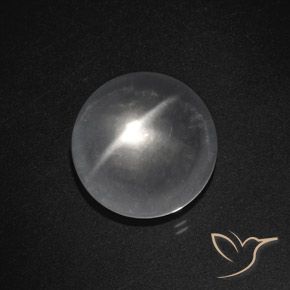 Quartz Œil de Chat Blanc clair naturelle Tour, 8.50 ct, Transparent