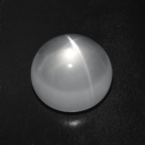 Quartz Œil de Chat Blanc naturelle Coupe roude, 7.64 ct, Transparent