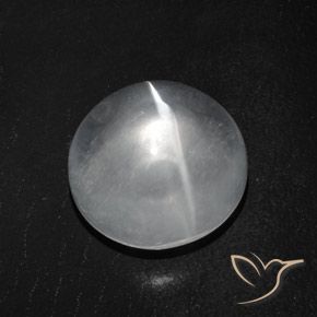 Quartz Œil de Chat Blanc clair naturelle Tour, 7.56 ct, Transparent