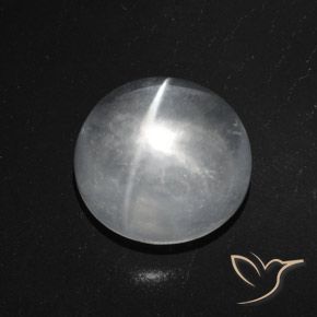 7.71ct Naturel Blanc clair Quartz Œil de Chat, Tour, Transparent