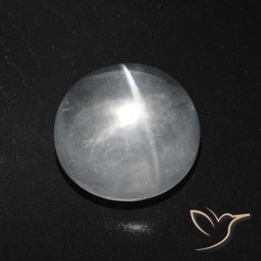 Quartz Œil de Chat Blanc clair naturelle Tour, 7.71 ct, Transparent