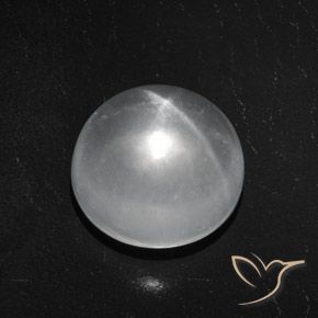 7.03ct Naturel Blanc clair Quartz Œil de Chat, Tour, Transparent