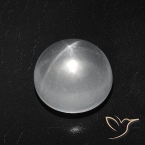 Quartz Œil de Chat Blanc clair naturelle Tour, 7.03 ct, Transparent