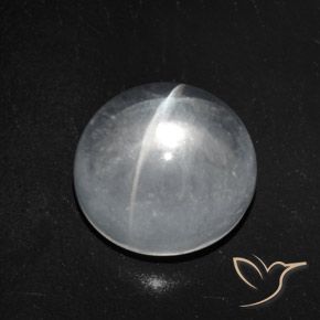 Quartz Œil de Chat Blanc clair naturelle Tour, 7.51 ct, Transparent