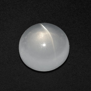 Quartz Œil de Chat Blanc naturelle Coupe roude, 7.28 ct, Transparent