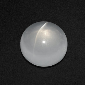 Quartz Œil de Chat Blanc naturelle Coupe roude, 7.28 ct, Transparent