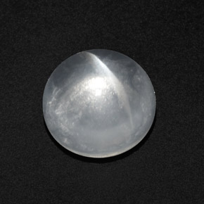 Quartz Œil de Chat Blanc naturelle Coupe roude, 7.45 ct, Transparent