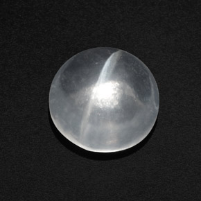 Quartz Œil de Chat Blanc naturelle Coupe roude, 7.32 ct, Transparent