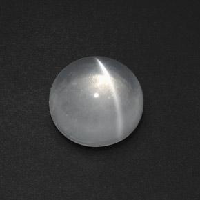 Quartz Œil de Chat Blanc clair naturelle Coupe roude, 7.73 ct, Transparent