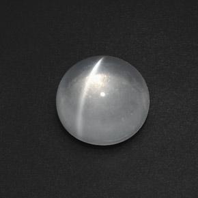 Quartz Œil de Chat Blanc clair naturelle Coupe roude, 7.73 ct, Transparent