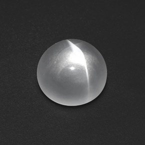 Quartz Œil de Chat Blanc clair naturelle Coupe roude, 7.40 ct, Transparent