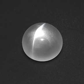 Quartz Œil de Chat Blanc clair naturelle Coupe roude, 7.40 ct, Transparent