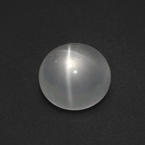 Quartz cat's eye blanc naturelle coupe roude, 7,54 ct, transparent