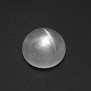 Quartz Œil de Chat Blanc naturelle Coupe roude, 7.19 ct, Transparent