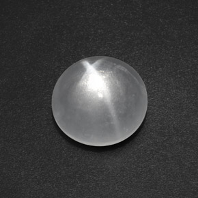 Quartz Œil de Chat Blanc clair naturelle Coupe roude, 7.57 ct, Transparent