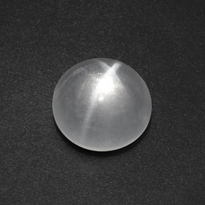 Quartz Œil de Chat Blanc clair naturelle Coupe roude, 7.57 ct, Transparent
