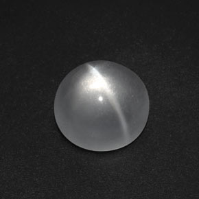 Quartz Œil de Chat Blanc naturelle Coupe roude, 7.26 ct, Transparent