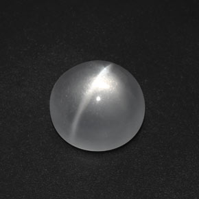 Quartz Œil de Chat Blanc naturelle Coupe roude, 7.26 ct, Transparent