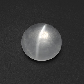 Quartz Œil de Chat Blanc naturelle Coupe roude, 7.72 ct, Transparent