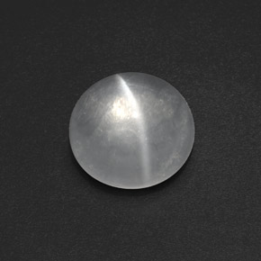 Quartz Œil de Chat Blanc naturelle Coupe roude, 7.72 ct, Transparent