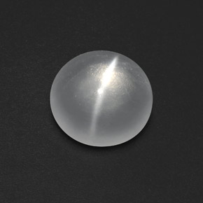 Quartz œil de chat blanc naturelle coupe roude, 7,86 ct, transparent
