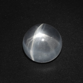 Quartz Œil de Chat Blanc naturelle Coupe roude, 5.50 ct, Transparent